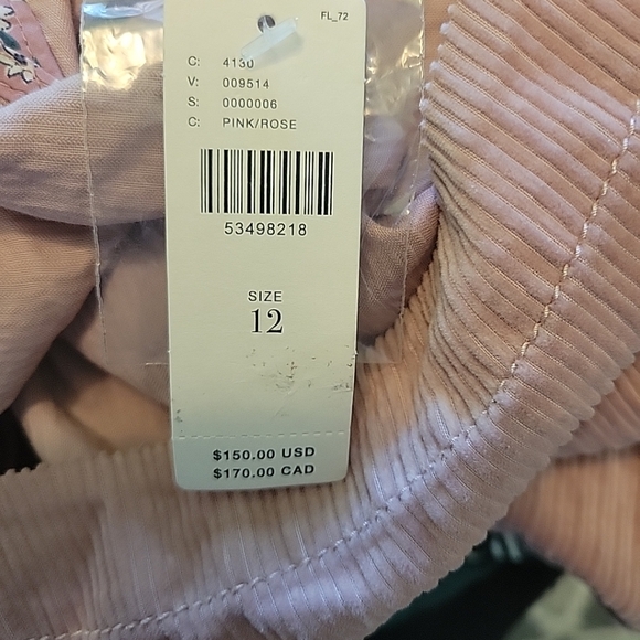 Anthropologie Maeve Corduroy Short Sleeve Dress Pink 12 NWT - Picture 8 of 9